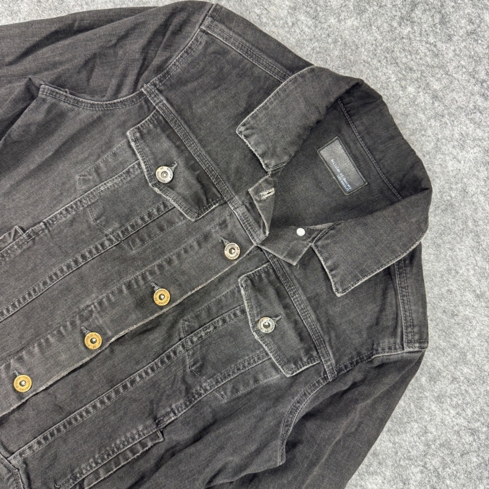 Articles of Society Womens Black Denim Taylor Jacket Blackjack Wash Size Medium